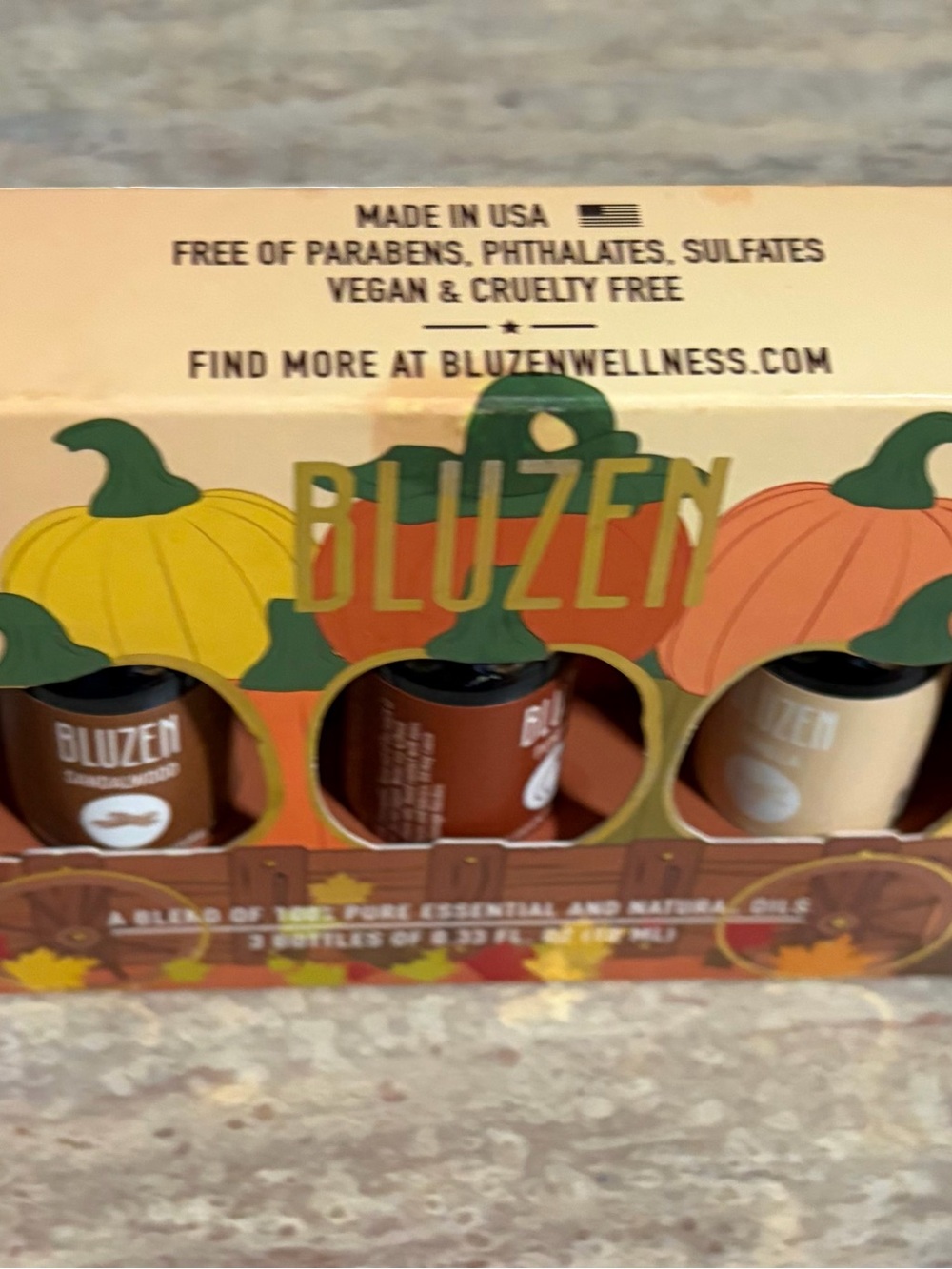 Bluzen Essential Oils Trio - Sandalwood, Pumpkin, and Vanilla